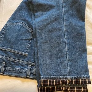LL Bean plaid lined jeans